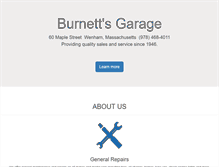 Tablet Screenshot of burnettsgarage.com